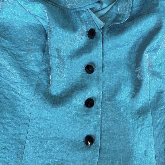 ADRIANNA PAPELL evening Essentials Women's Size 16W Teal Shimmering jacket - Picture 4 of 11